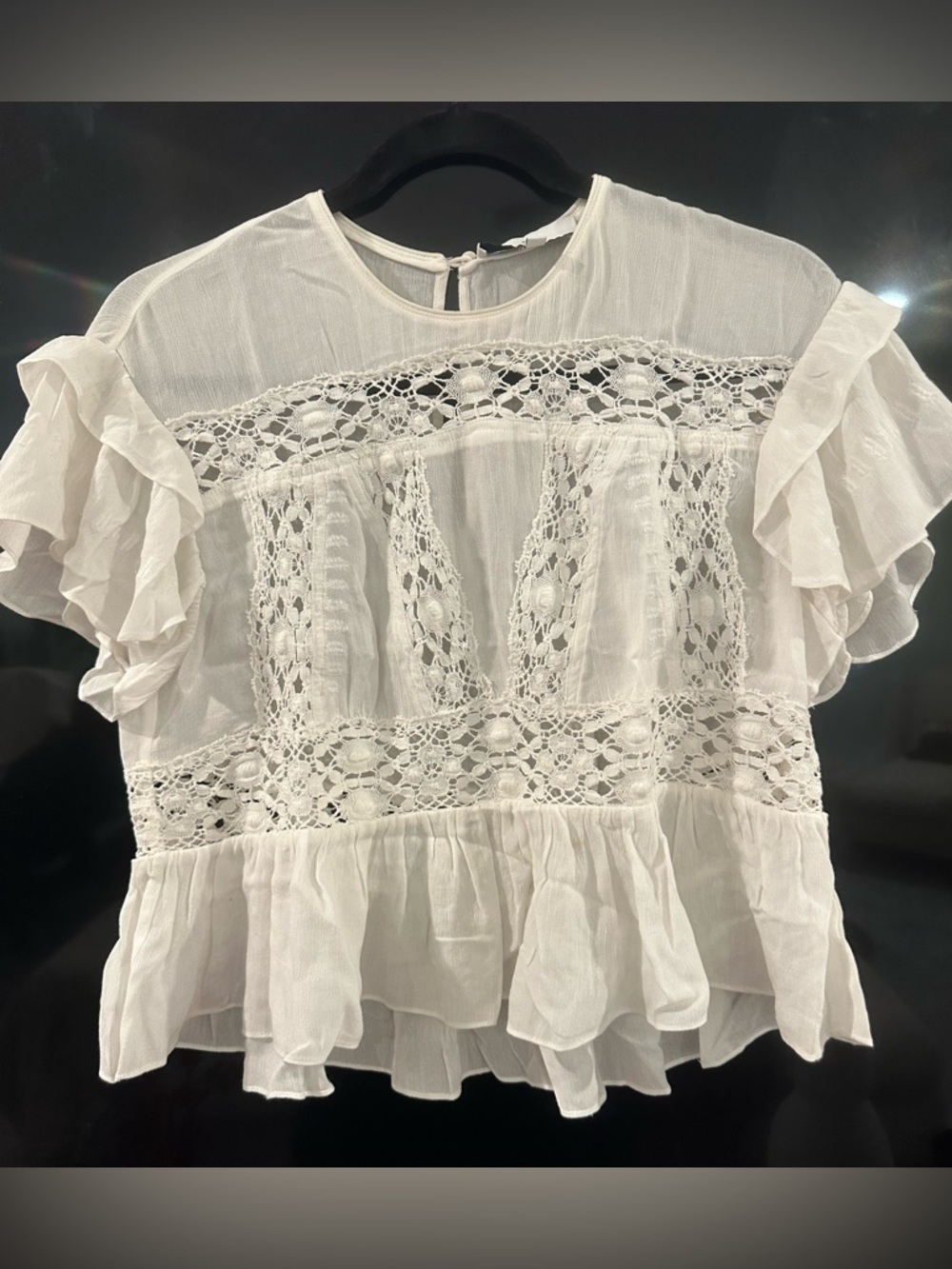 IRO - LUCEY TOP - WHITE, SIZE 34